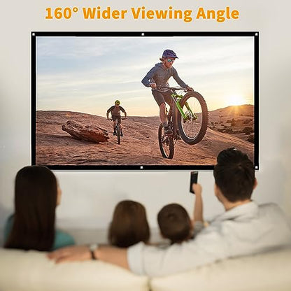 Taotique 72 inch Projector Screen 16:9 HD Portable Double-Sided Polyester Fabric