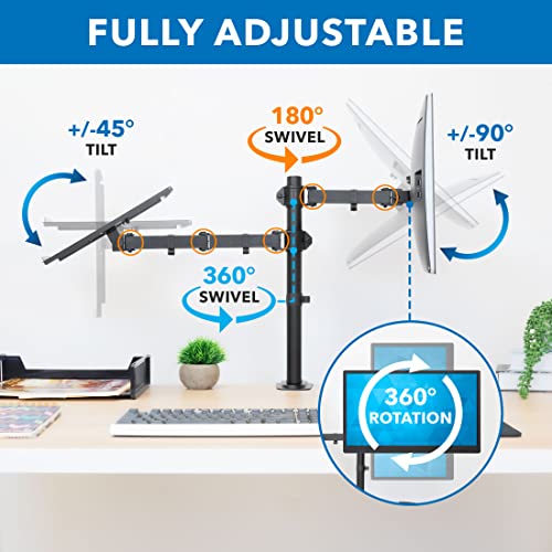 Mount-It! Laptop Desk Mount MI-1772B Tabletop Mount Adjustable Laptop and Monitor Stand