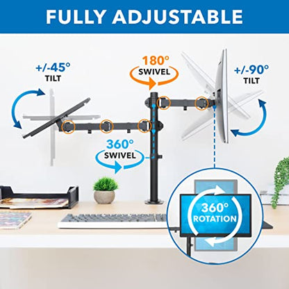 Mount-It! Laptop Desk Mount MI-1772B Tabletop Mount Adjustable Laptop and Monitor Stand