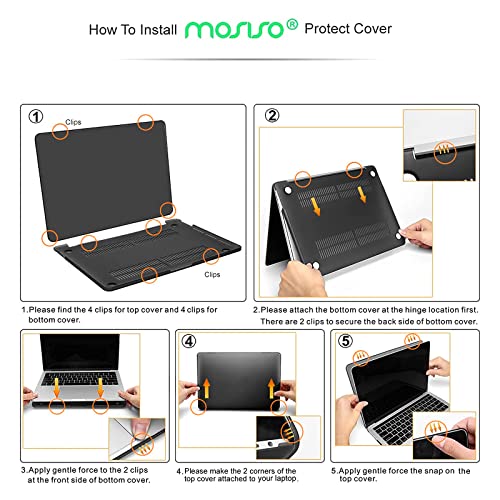 MOSISO MacBook Pro 13 inch Case FBA_MO-4IN1-NEW-13MBP-Black Hard Shell Black