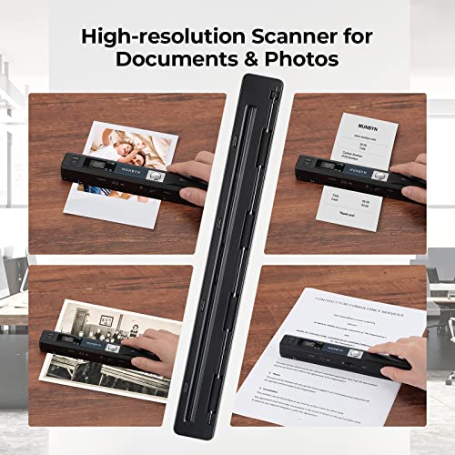 MUNBYN Handheld Scanner IDS001-BK 900 dpi Document Scanner