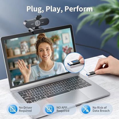 EMEET NOVA E3131 4K Webcam 30FPS USB Webcam, CMOS Sensor, Compact Design