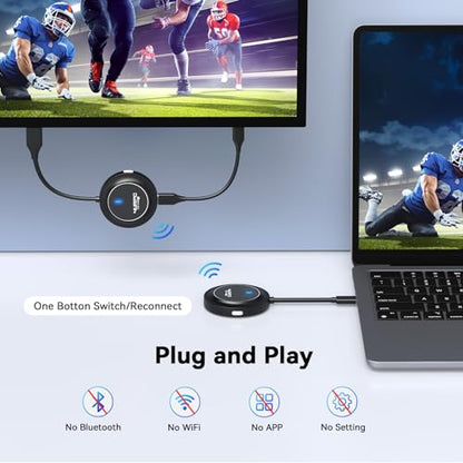 4URPC Compact HDMI Transmitter and Receiver, Model HB742(SP004K), 4K Resolution, Wi-Fi Connectivity, USB Type-C