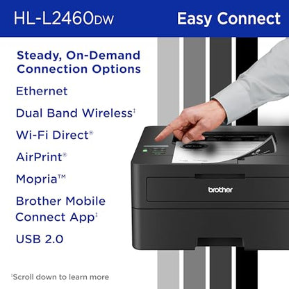 Brother HL-L2460DW Monochrome Laser Printer 1200 x 1200 DPI Automatic Duplex 36 ppm