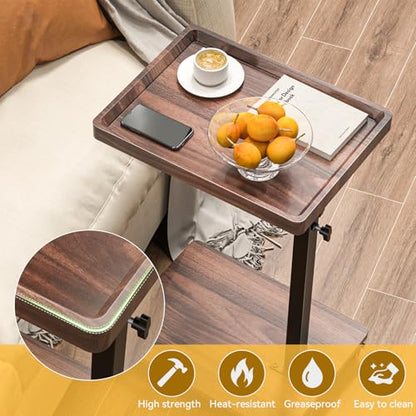XNSDXV 30x40x50 cm A01 Walnut Brown End Table - Indoor Adjustable Height