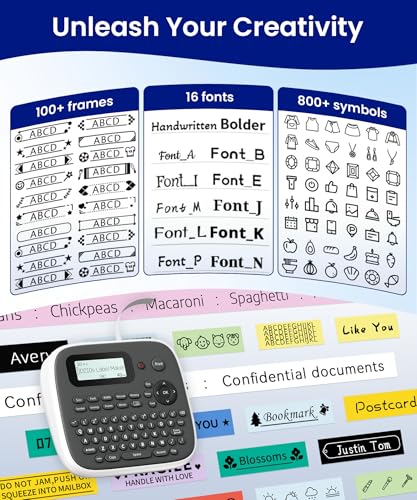 VolenGo 12mm D210S Monochrome Laminated Waterproof Label Maker
