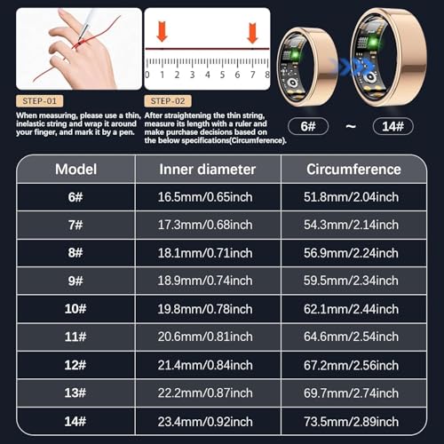 SEEVEN Smart Ring B0GMNKHYJZ Activity Tracker, Heart Rate Monitor, Lightweight, Sleep Monitor, Waterproof IP68