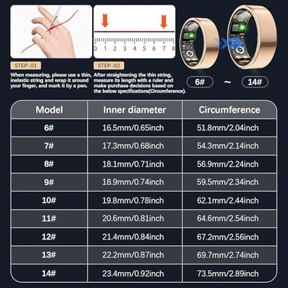 SEEVEN Smart Ring B0GMNKHYJZ Activity Tracker, Heart Rate Monitor, Lightweight, Sleep Monitor, Waterproof IP68