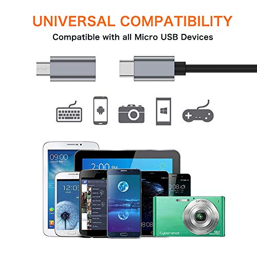 JXMOX USB Micro Adapter 4-Pack Micro USB Male to Type C Female