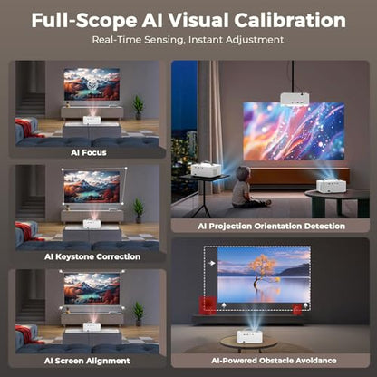 Lisowod 8" x 5" x 9" L61Pro Native 1080P Projector 4K Support LCD