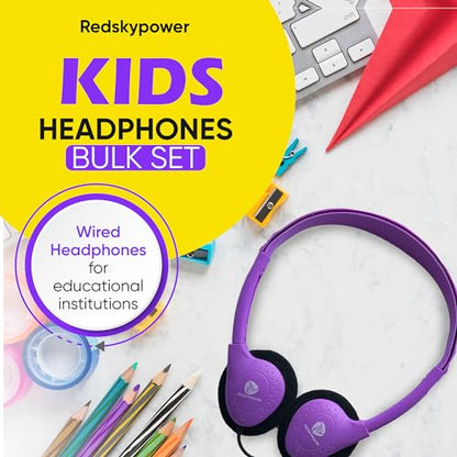 Redskypower 10 Pack KQBWKVIFMY Wired Headphones 3.5mm Jack, Over-Ear, Plastic Enclosure, 32 Ohm Impedance