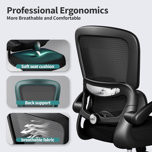 TRALT Office Chair 1.0 Count TRALT+TRALT+YX001-2-BLK-US Indoor Breathable Mesh Ergonomic Desk Chair