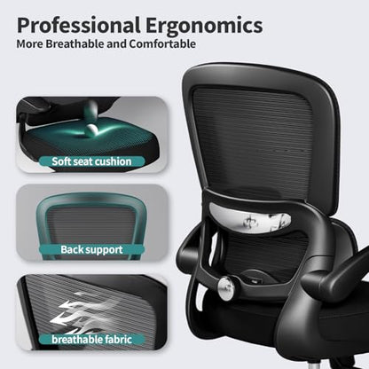 TRALT Office Chair 1.0 Count TRALT+TRALT+YX001-2-BLK-US Indoor Breathable Mesh Ergonomic Desk Chair