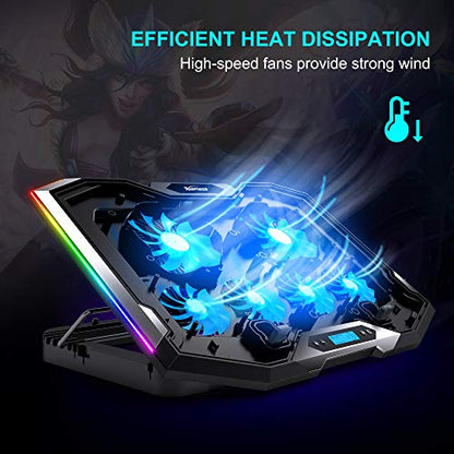 TopMate C11-CA Laptop Cooling Pad with 6 Fans and Adjustable Height