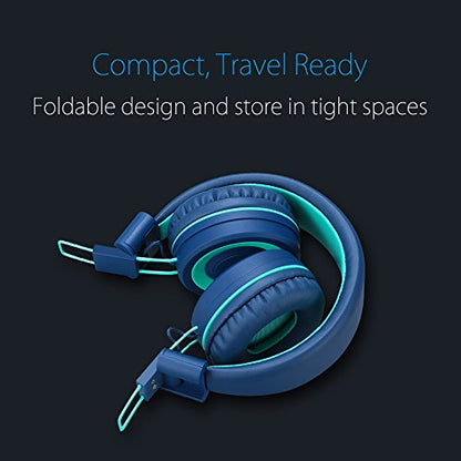 noot products K11 Kids Headphones Wired 3.5mm Jack On-Ear Foldable Design