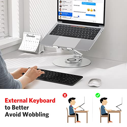 OMOTON 13 Inch LA04 Adjustable Laptop Stand Aluminum Portable Tabletop Mount
