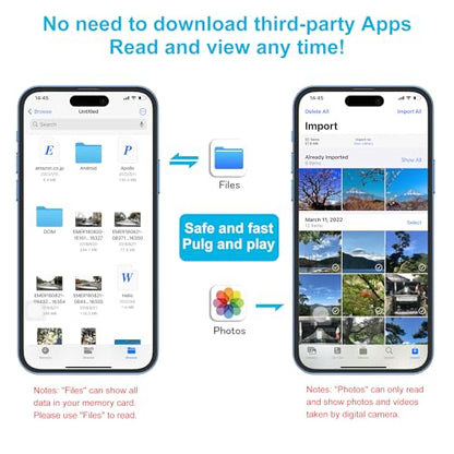 TIANSONG SD/TF Card Reader L+ Lightning Connection Compatible with iPhone 5-14