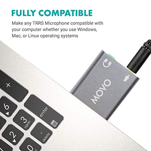 Movo USB Sound Card USB-AC1 Stereo Audio Adapter