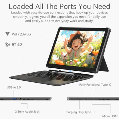 Moxalc 10.1" UL101Y 1280x800 60Hz LCD 2-in-1 Tablet Laptop