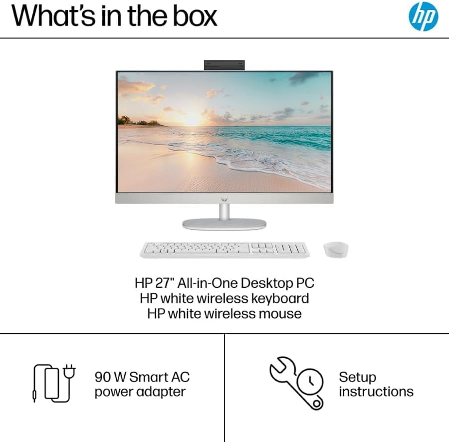 HP 27" All-in-One Computer AMD Ryzen 5 16GB 1TB SSD 1920x1080 300W