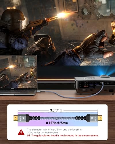 Highwings 3.3 Feet HDMI 2.0 Cable 4K@60Hz 18Gbps Male-to-Male