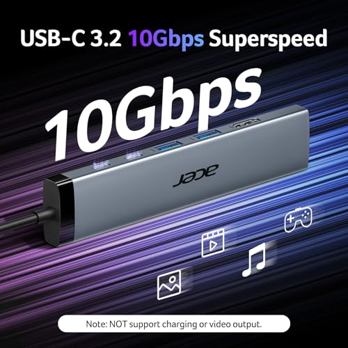 Acer 8 in 1 USB C Hub ODK520 10Gbps, 4K@60Hz, HDMI, USB 3.0, USB Type C
