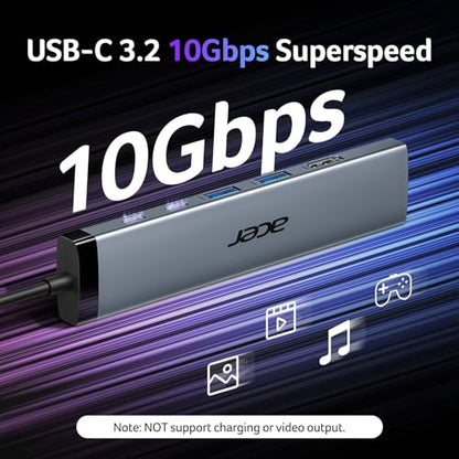 Acer 8 in 1 USB C Hub ODK520 10Gbps, 4K@60Hz, HDMI, USB 3.0, USB Type C