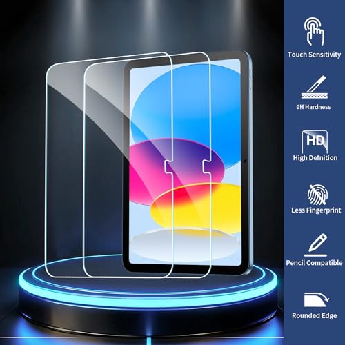 SIBEITU 2 Pack 10.9 Inch Screen Protector for iPad 10th Generation A2696/A2757/A2777