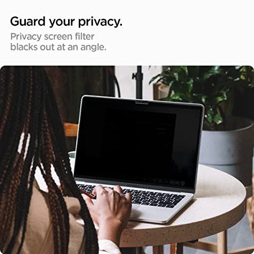 Spigen 16 inch AFL06157 Privacy Filter 9H Hardness Water Resistant Tempered Glass Screen Protector