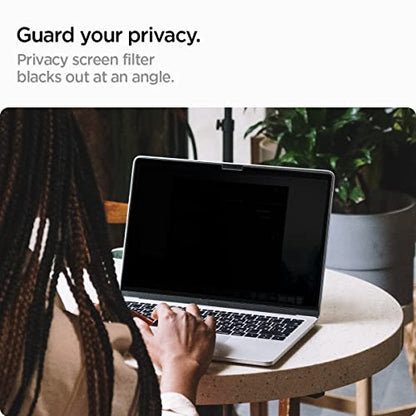 Spigen 16 inch AFL06157 Privacy Filter 9H Hardness Water Resistant Tempered Glass Screen Protector