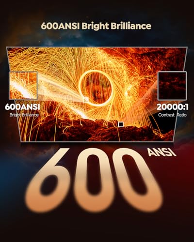 WiMiUS 1080P P62 Pro Projector 600ANSI 50-100% Zoom LCD Portable Display
