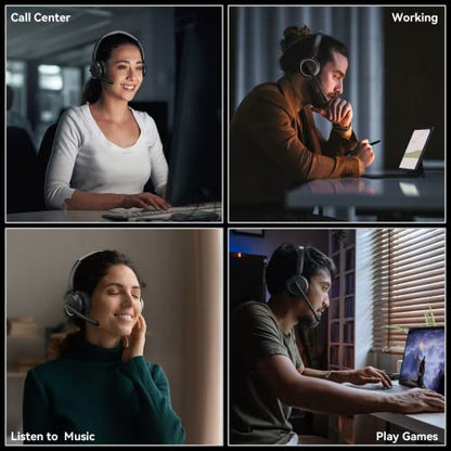 LEVN Wireless Headset LE-HS013 Wireless Bluetooth 5.2 with Noise Cancellation and Mute Feature
