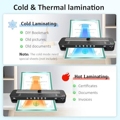 Raycial 13 Inch Laminator 2 Rollers 95 Seconds Warm Up High-Speed A3 Laminating Machine