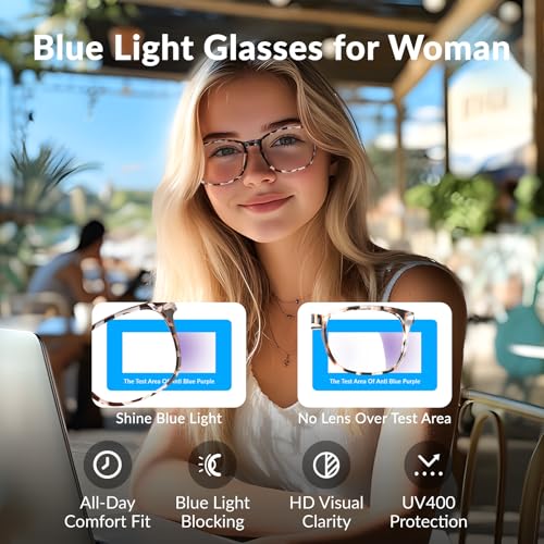 WINTOO 5 Count WTBL012 99% Blue Light Blocking Full Rim Square Glasses