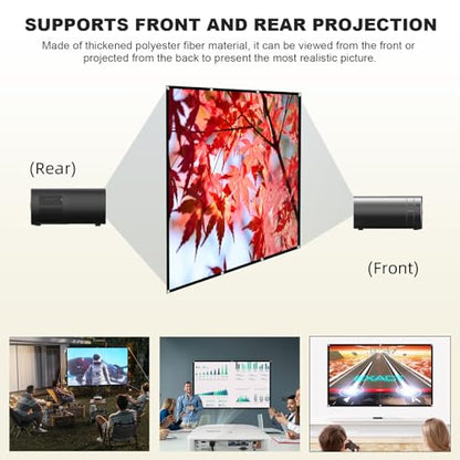 XINLEMY 150inches 4K 16:9 Projection Screen Polyester Matte