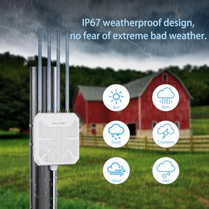 WAVLINK 802.11ax AX1800 Outdoor WiFi 6 Extender 2.4GHz/5GHz Dual Band Wireless Access Point