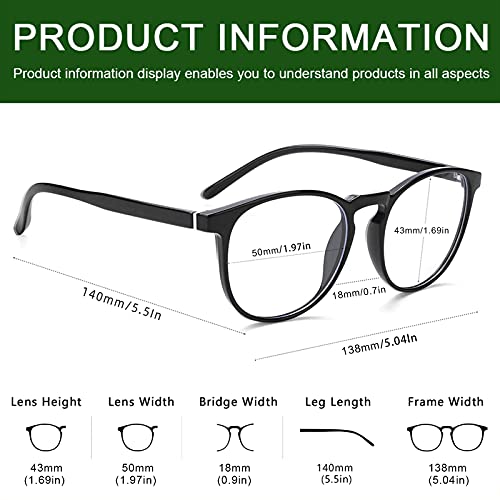 Przene 3 Pairs Medium Blue Light Blocking Glasses NY01-C1