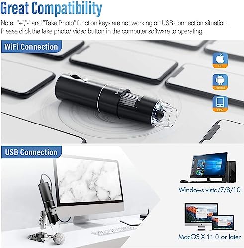 SKYBASIC 50X-1000X RM Handheld Digital Microscope, LED, 5V, Black
