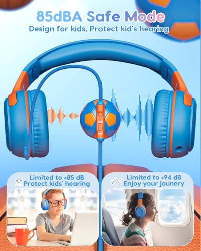 awatrue Over-Ear Headphones AT2 3.5mm Wired Headphones with Microphone