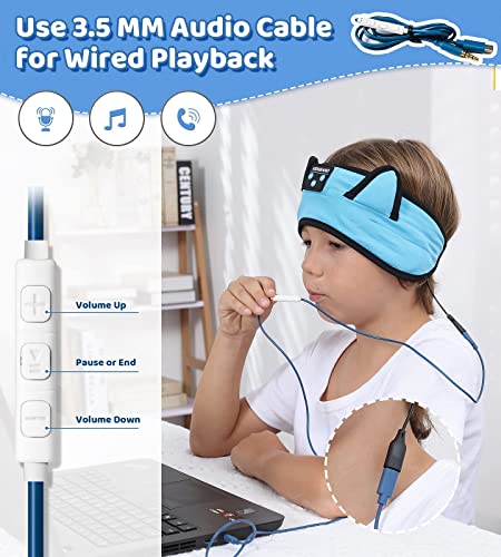 KIDSBAND Kids Headphones KIDS01 Bluetooth 5.2 Adjustable On-Ear Plastic with Wired & Wireless Connectivity