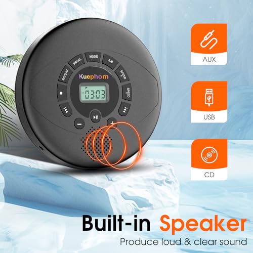 Kuephom 5.7 inch PM11 Portable CD Player with USB and AUX Connectivity