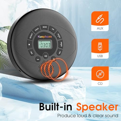 Kuephom 5.7 inch PM11 Portable CD Player with USB and AUX Connectivity