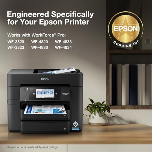 Epson T822120-S Genuine Ink Cartridge Black, 260 Page Yield, Compatible with WF-3820/3823/4820/4830/4833/4834