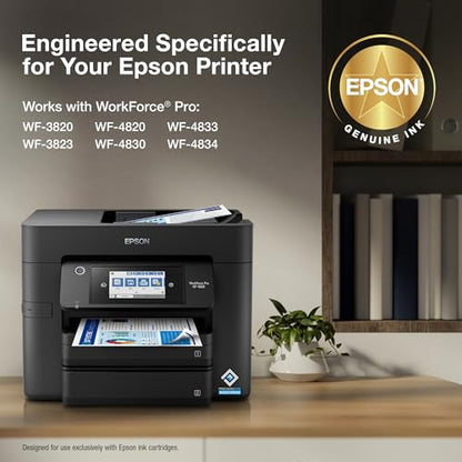 Epson 4 Count T822120-BCS Black and Color Combo Ink Cartridge, 250 Page Yield, Compatible with WorkForce Pro Printers