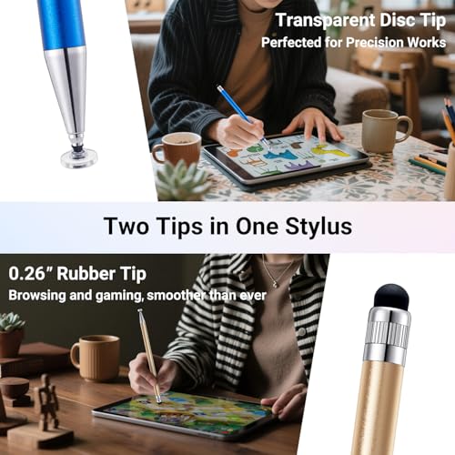 LINFANC 10 Pcs LF1061 Stylus Pens for Touchscreens - Aluminum Construction, 5.98 x 0.31 x 0.31 Inches, Compatible with Android, iPhone, iPad, Tablet, Smartphone