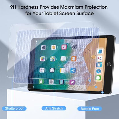 Qularlans 2 Pack Tempered Glass Screen Protector for iPad 6th/5th Generation 9.7-Inch (Model A1822/A1823/A1893/A1954)