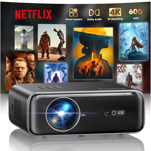 WiMiUS 1080P P62 Pro Projector 600ANSI 50-100% Zoom LCD Portable Display