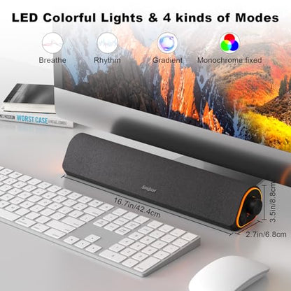 SOULION 3.5 inches R50-BK Bluetooth Soundbar 10 Watts 20 KHz Surround Computer Speaker
