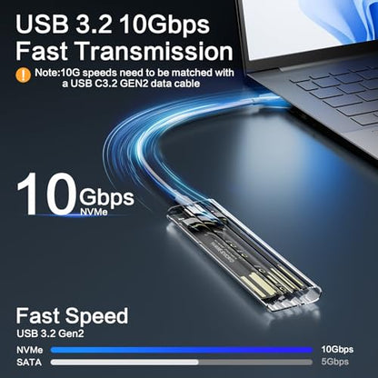 BMKZAYR M.2 SSD Enclosure USB 3.2 Gen 2 10Gbps Universal