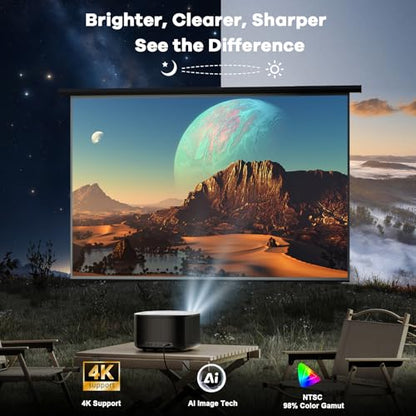 ONOAYO 10" x 7" x 12" Model ONO5 Pro 1920 x 1080 4K Support LCD Projector